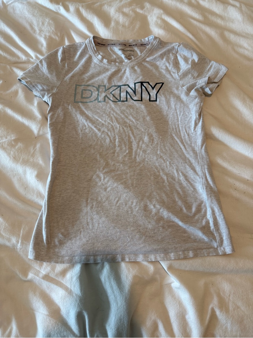DKNY Heather Gray Short Sleeve Logo Tee